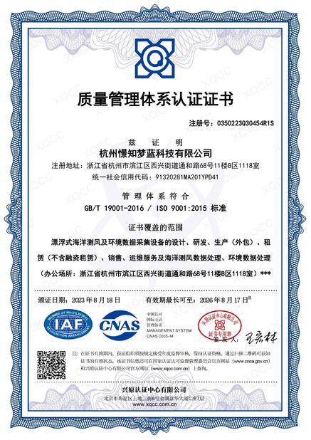 China Hangzhou Blue Aspirations Technology Co., Ltd. certificaciones